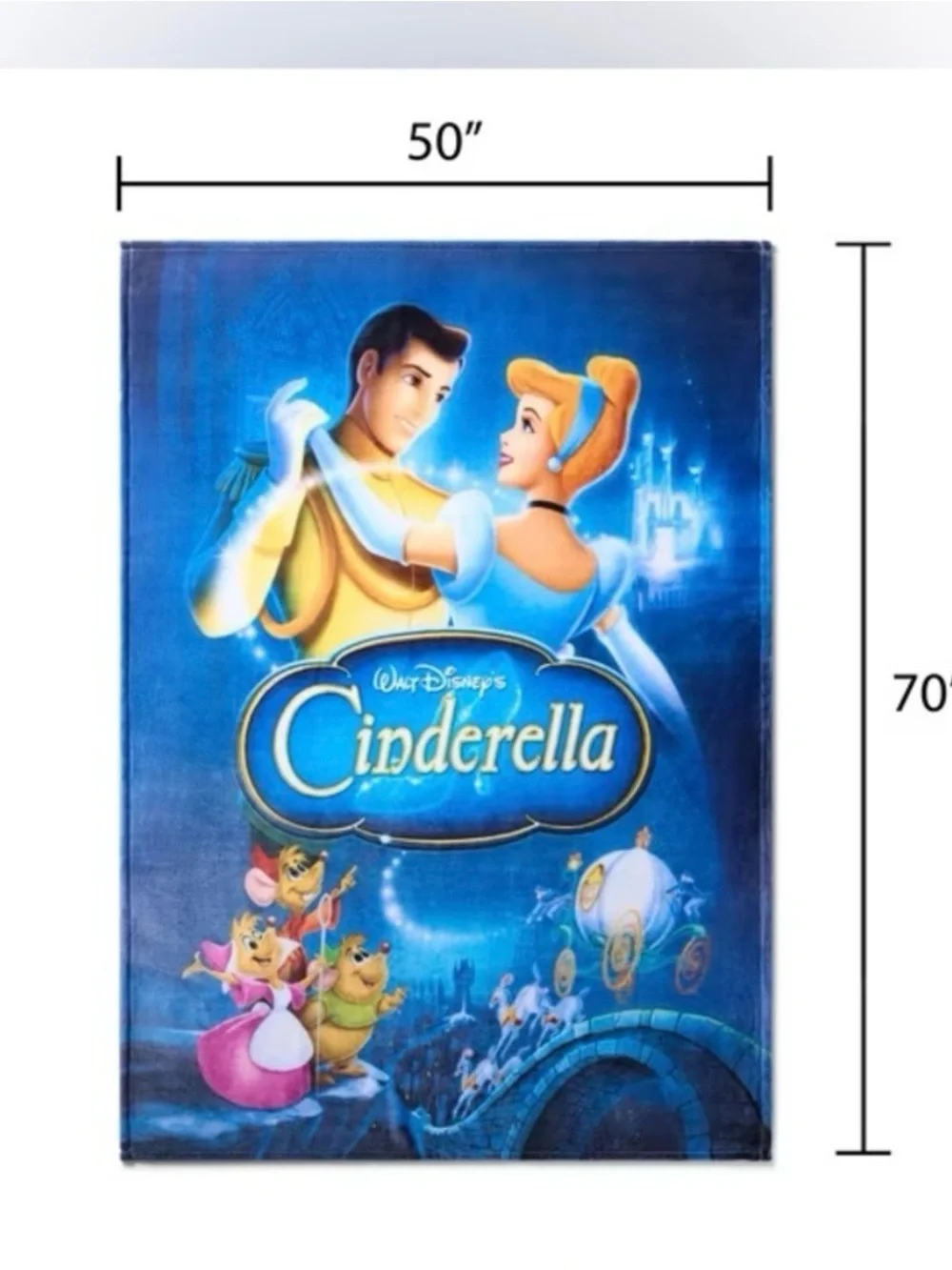 Disney Cinderella VHS Boxed Silk Touch Throw Plush Blanket 50